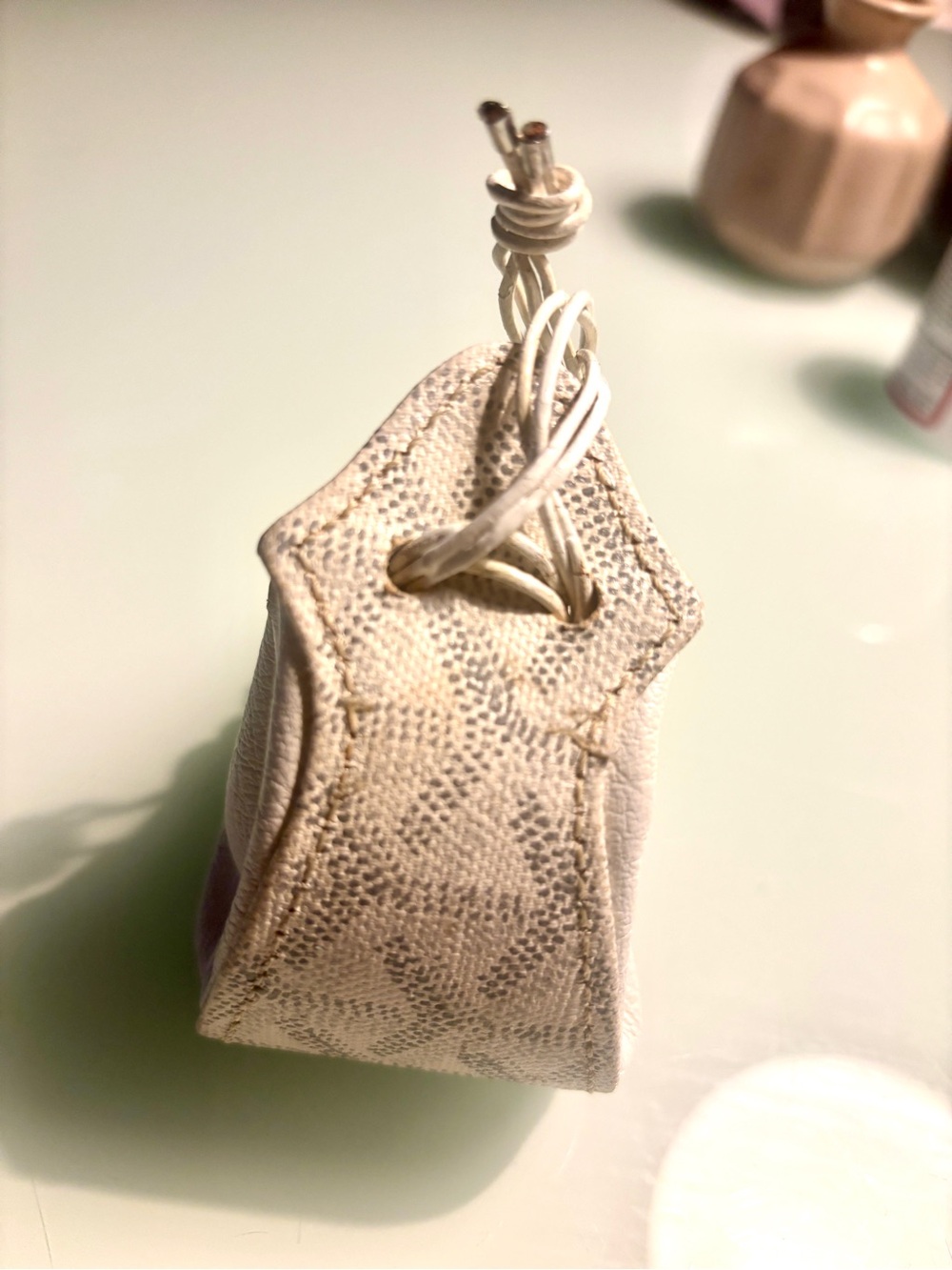 Goyard White Textured coin satchel/bag charm